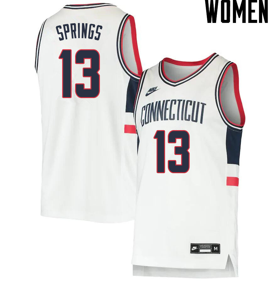 2021 Women #13 Richie Springs Uconn Huskies College Basketball Jerseys Sale-Throwback - Click Image to Close